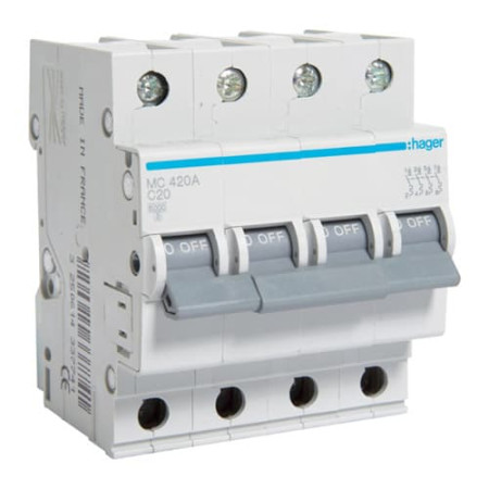 Автоматические выключатели Hager 4-полюсные в Киеве | Магазин розеток