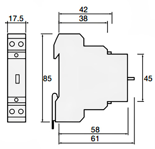 Hager EPN510 габаритні розміри реле