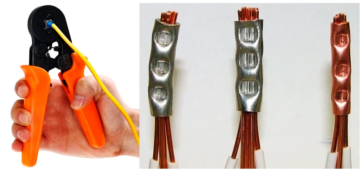 Соединение и оконцевание жил проводов и кабелей опрессовкой