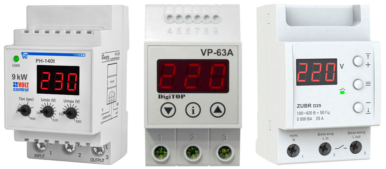 Реле напряжения с клеммным подключением