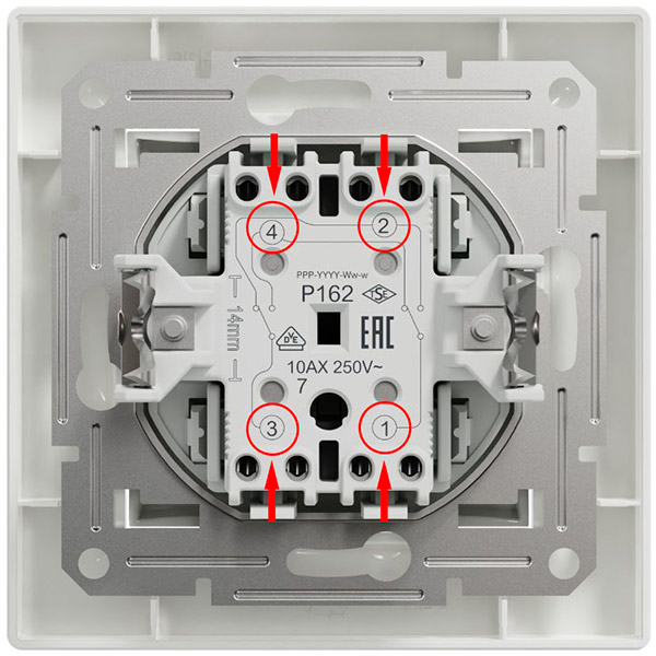 Підключення проводів до перехресного вимикача