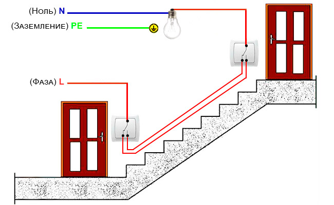 Схемы проходных выключателей