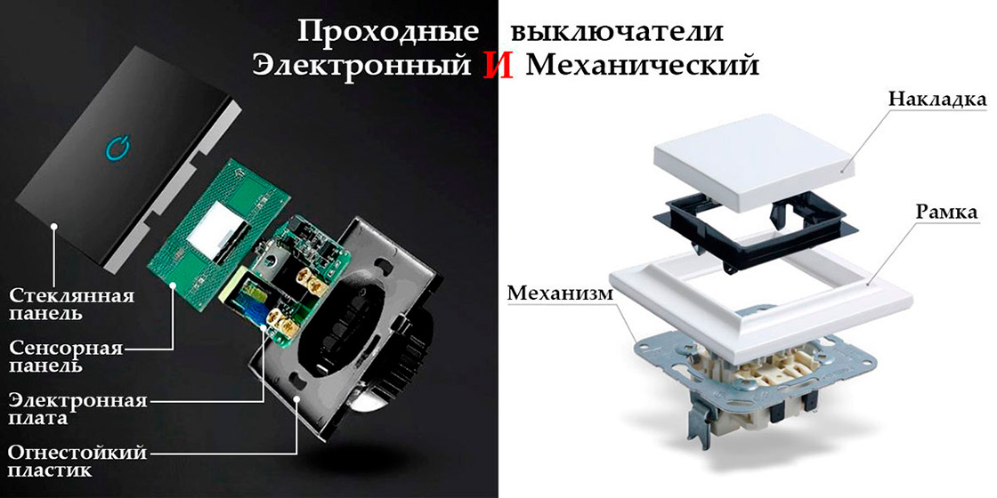Электронные и механические проходные выключатели