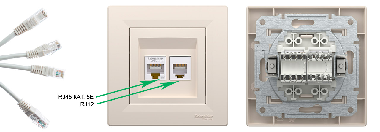 Телефонная+компьютерная розетка | ELECTRICA.NET.UA