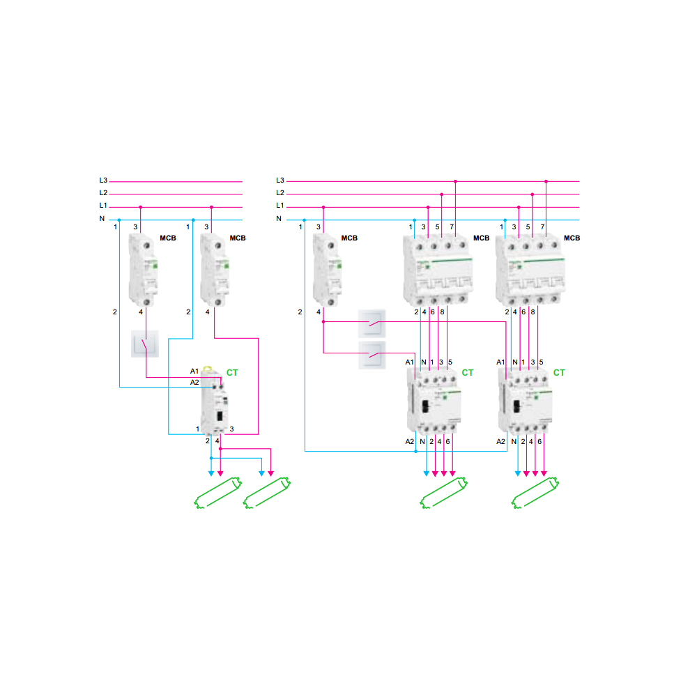 Монтаж контактора Schneider Electric Resi9 R9C20263 