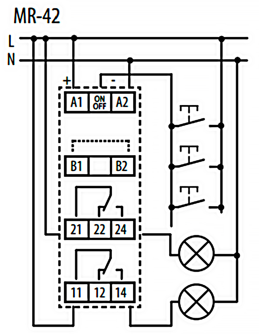 Як підключити реле ETI MR-42 2470095