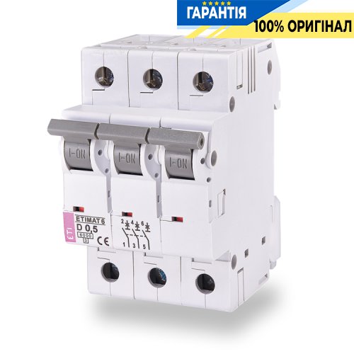 Автоматический выключатель ETI ETIMAT 6 3p C 40А (6 kA) 2145520