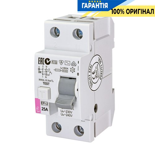 Реле дифференциальное (УЗО) EFI-2 100/0,1 тип A (10kA)