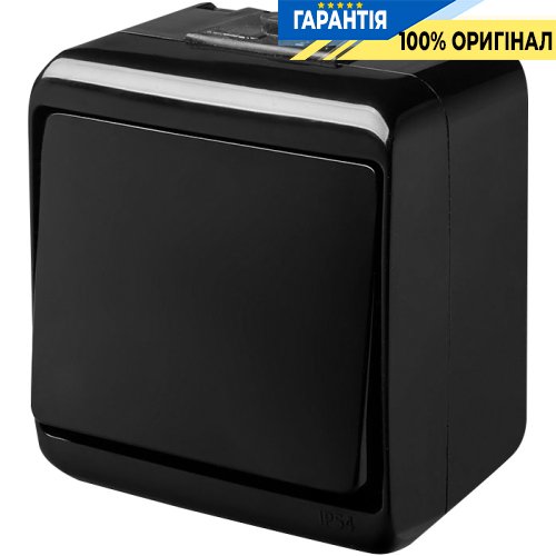 Выключатель 1-клавишный VHE-1-BL (черный, IP54) ETI Hermetics 4668080