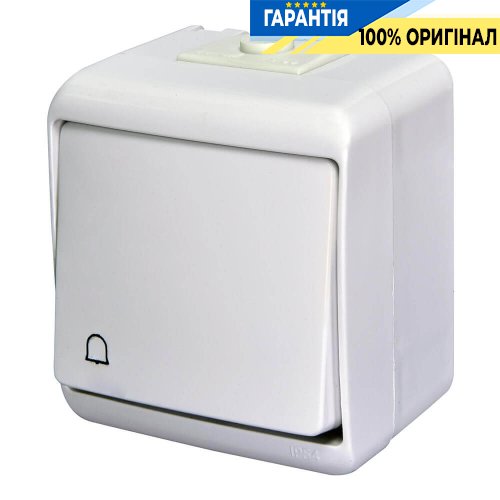 Кнопка "колокольчик" с подсветкой VHE-4L (белая, IP54) ETI Hermetics 4668010