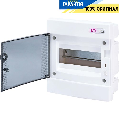 Щит внутренний распределительный ECМ 8PT (8 мод. проз. дверца) IP40 ETI 1101010