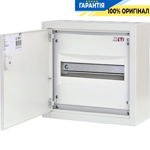 Щит наружный металлический WRP12-1 (1х12 мод., 12мод., пластик. фальш-панель, IP30) ETI 1101375