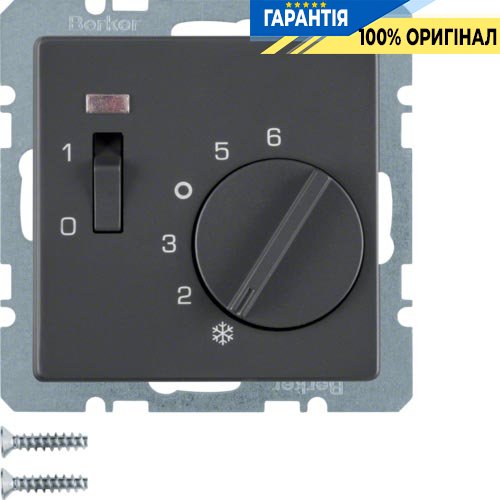 Регулятор температури приміщення, 10А / 250В, антрацит, Berker «Q.1» «Q.3» «Q7» 20306086