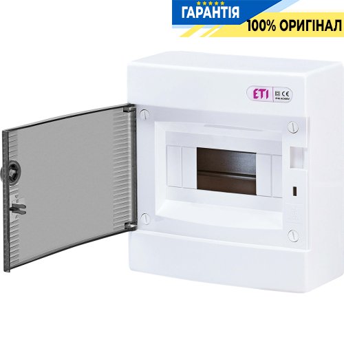 Щит зовнішній розподільний ECT 8PT (8мод. проз. дверцята) IP40 ETI 1101000