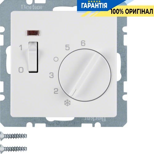 Регулятор температуры помещения, 10А/250В, полярная белизна, «Q.1» «Q.3» «Q7» Berker 20306089