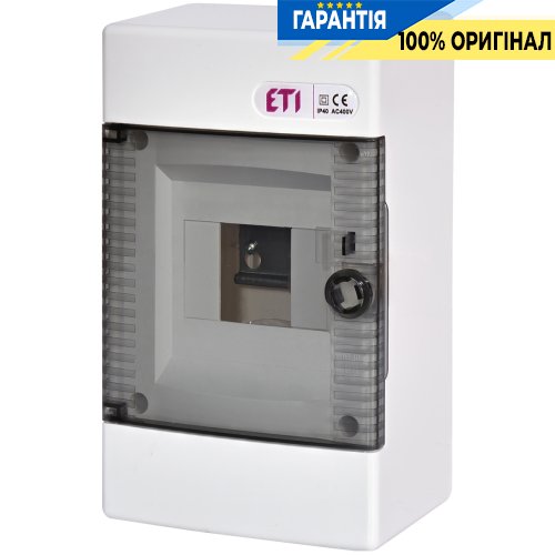 Щит наружный распределительный ECT 4PT (4 мод. проз. дверца) IP40 ETI 1100140