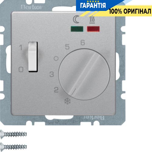 Термостат для пола, с датчиком, 16А/250В, алюминий, «Q.1» «Q.3» «Q7» Berker 20346084