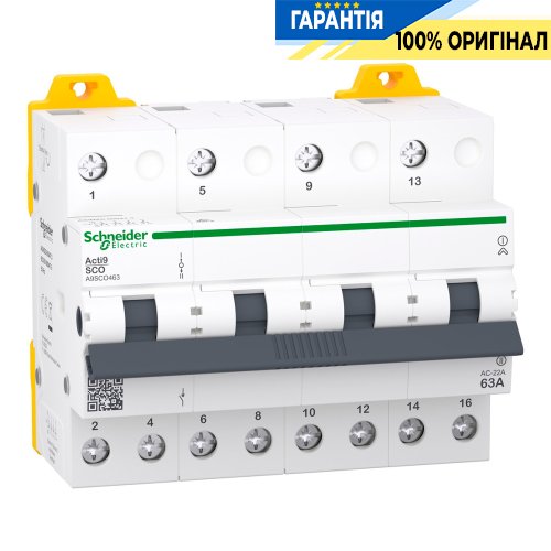 Перемикач Schneider Electric Acti9 3-х позиційний (I-0-II) iSSW, 4-п., 63 A, 400/415V, арт. A9SCO463