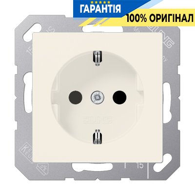 Розетка із з/к із захисною. шторками 230V/16A Jung Eco Profi EP1420KI, слонова кістка