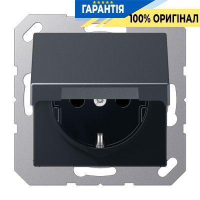 Розетка с з/к и с крышкой 230V/16A Jung Eco Profi EP421KLAN, антрацит