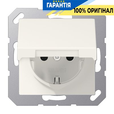 Розетка с З/К 16A/250V с крышкой Jung EP1420KL, слоновая кость