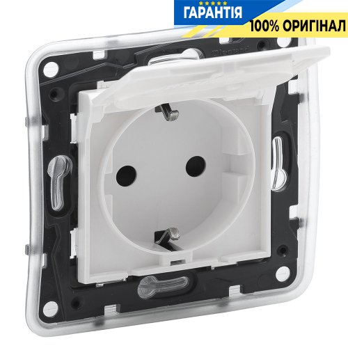 Розетка із з/к та кришкою IP44 16А, 250 В, автоматичні клеми, Legrand Niloe Step 863123, білий