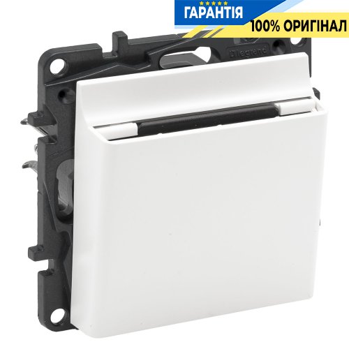 Вимикач картковий 6А 250В Legrand Niloe Step 863146, білий