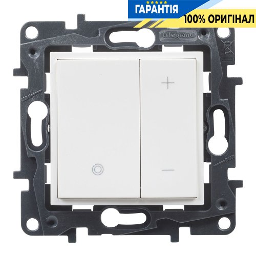 Світлорегулятор клавішний 400Вт всі навантаження Legrand Niloe Step 863153, білий