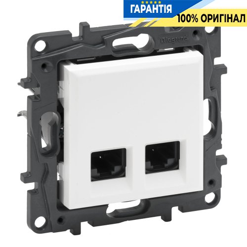 Розетка комп'ютерна 2XRJ45 CAT5e UTP Legrand Niloe Step 863160, білий