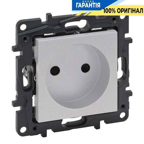 Розетка без з/к 16А, 250 В, винтовые клеммы, Legrand Niloe Step 863319, алюминий