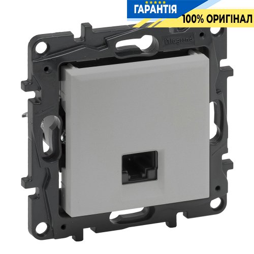 Розетка компьютерная RJ45 CAT6 FTP Legrand Niloe Step 863361, алюминий