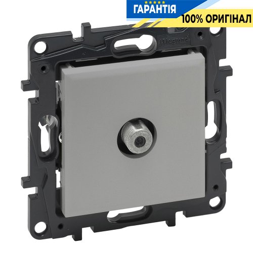 Розетка TV тип F «зірка» Legrand Niloe Step 863375, алюміній