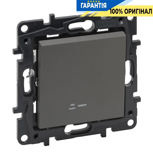 Вимикач 1-кл з підсвічуванням 10А, автоматичні клеми, Legrand Niloe Step 863411