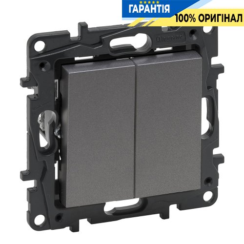 Вимикач кнопковий 2-кл 6А, автоматичні клеми, Legrand Niloe Step 863412