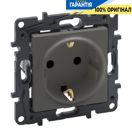 Розетка із з/к зі шторками 16А, 250 В, автоматичні клеми, Legrand Niloe Step 863420, cталь