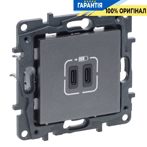 Розетка USB Тип С+C 15 Вт 5 В Legrand Niloe Step 863439