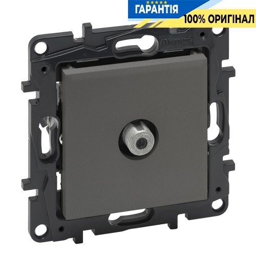 Розетка TV тип F «звезда» Legrand Niloe Step 863475, cталь