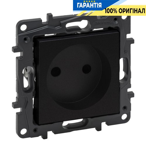 Розетка без з/к 16А, 250 В, гвинтові клеми, Legrand Niloe Step 863519, чорний