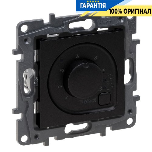 Термостат для теплої підлоги 16А 230ВА Legrand Niloe Step 863542, чорний
