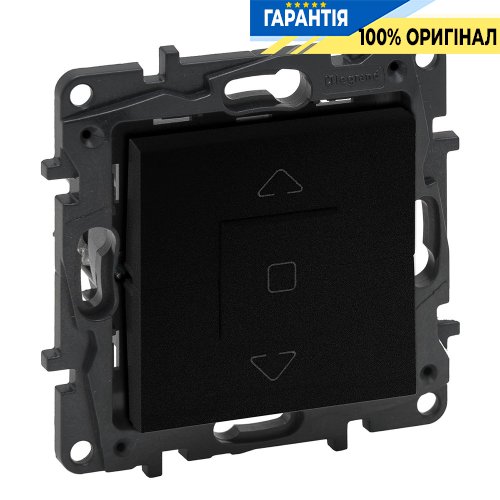 Выключатель жалюзи 3-позиционный 6А, 250 В Legrand Niloe Step 863544, черный