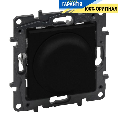 Світлорегулятор поворотний 300Вт всі навантаження Legrand Niloe Step 863552, чорний
