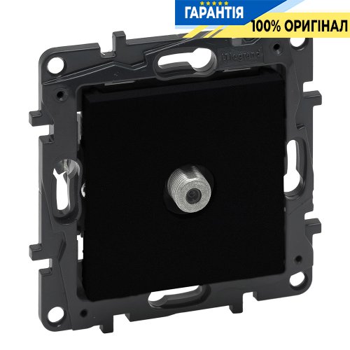 Розетка TV тип F «звезда» Legrand Niloe Step 863575, черный
