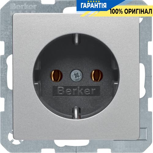 Розетка с заземляющим контактом, 16А/250В, алюминий, «Q.1» «Q.3» «Q7» Berker 47436084