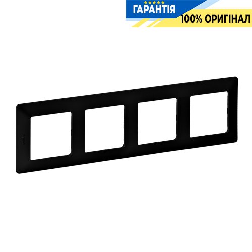 Рамка 4-я Valena Life Black 754254, чёрный матовый