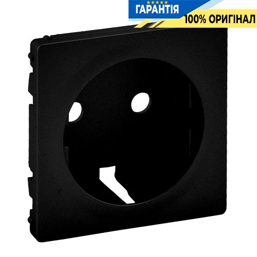 Лицьова панель розетки 2К+З Legrand Valena Life Black 756202, чорний матовий