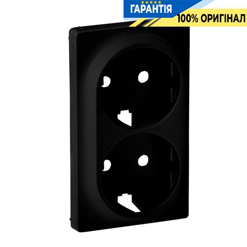 Лицьова панель розетки 2х2к+З Legrand Valena Life Black 756952, чорний матовий