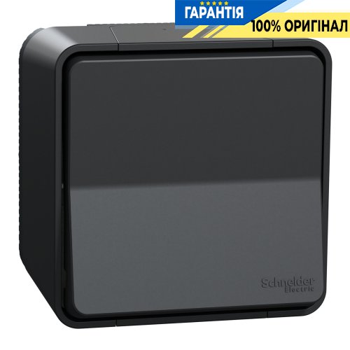 Вимикач кнопковий IP55, чорний, Schneider Electric Mureva Styl MUR35026