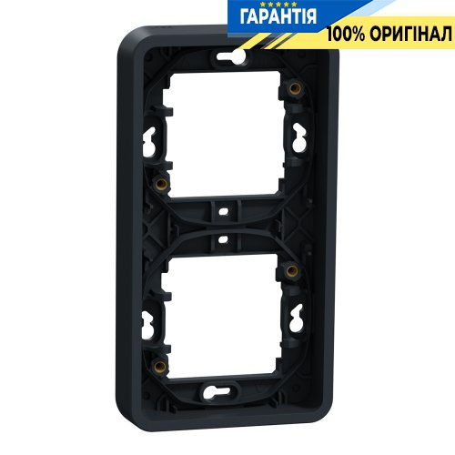 Рамка двухместная вертикальная IP55, черная, Schneider Electric Mureva Styl MUR34151