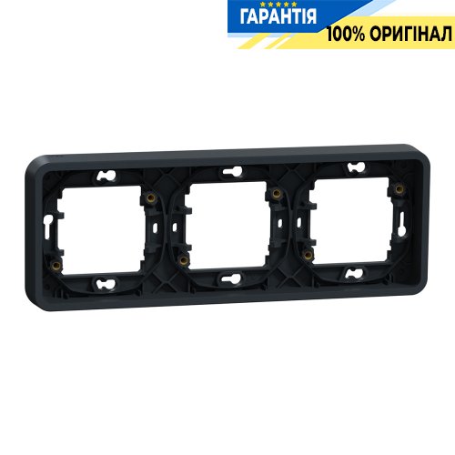 Рамка трехместная горизонтальная IP55, черная, Schneider Electric Mureva Styl MUR34109