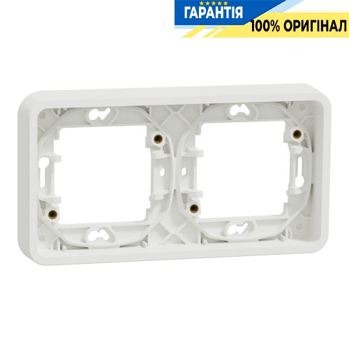 Рамка двухместная горизонтальная IP55, белая, Schneider Electric Mureva Styl MUR39101